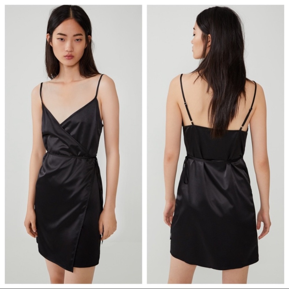 FLASH SALE‼️NWT ZARA Strappy Satin Wrap Dress S